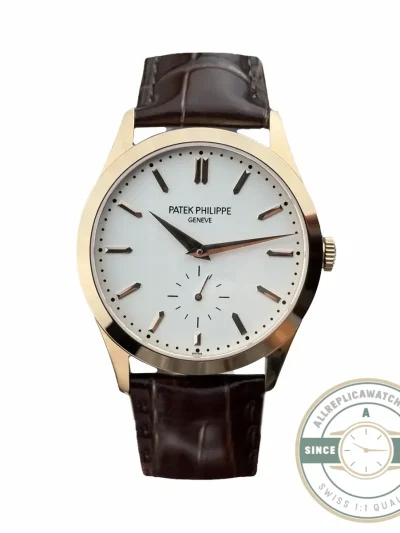 Replica Patek Philippe Calatrava 6196P-003 38mm Rose Gold, White Dial - Swiss Movement Replica Watch