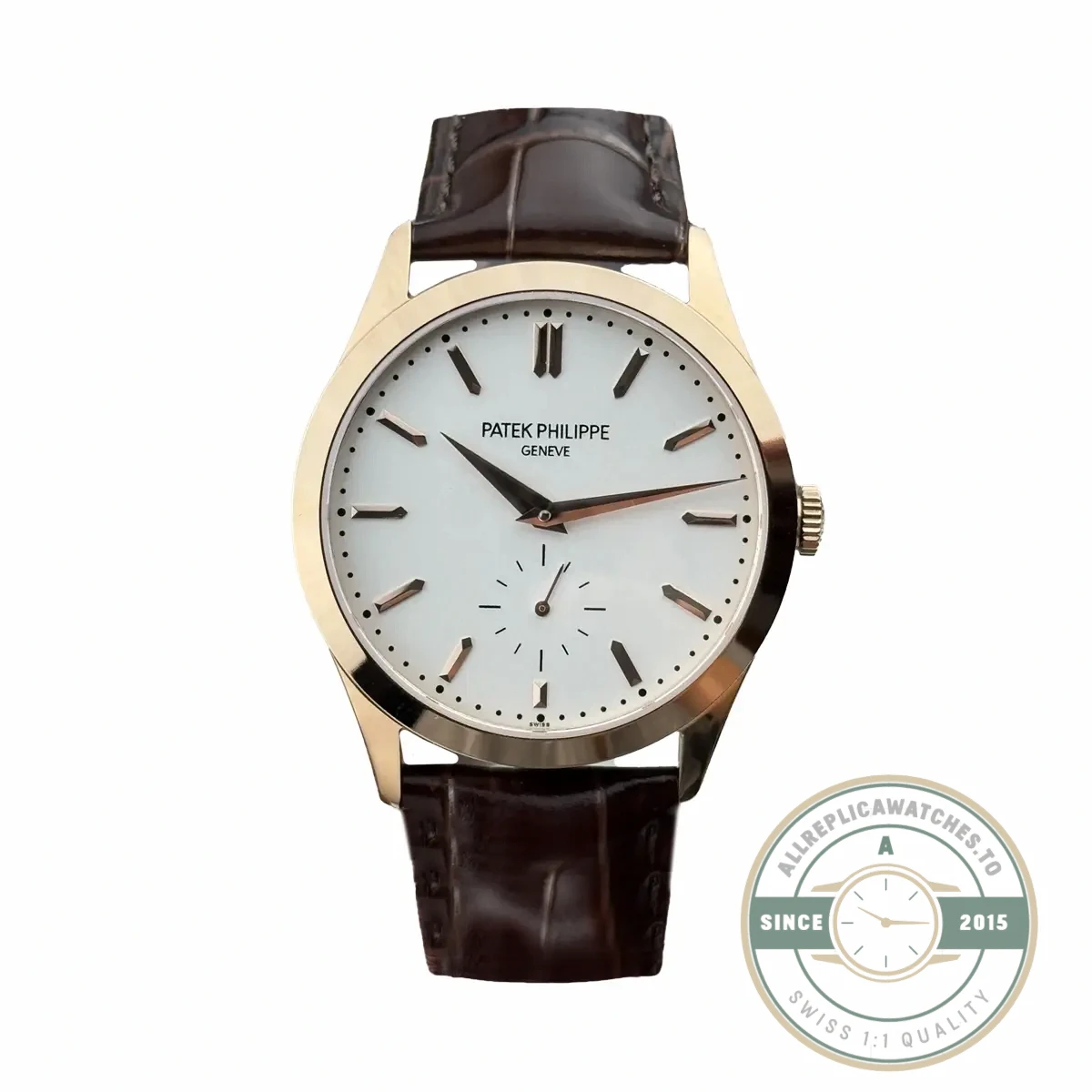 Replica Patek Philippe Calatrava 6196P-003 38mm Rose Gold, White Dial - Swiss Movement Replica Watch