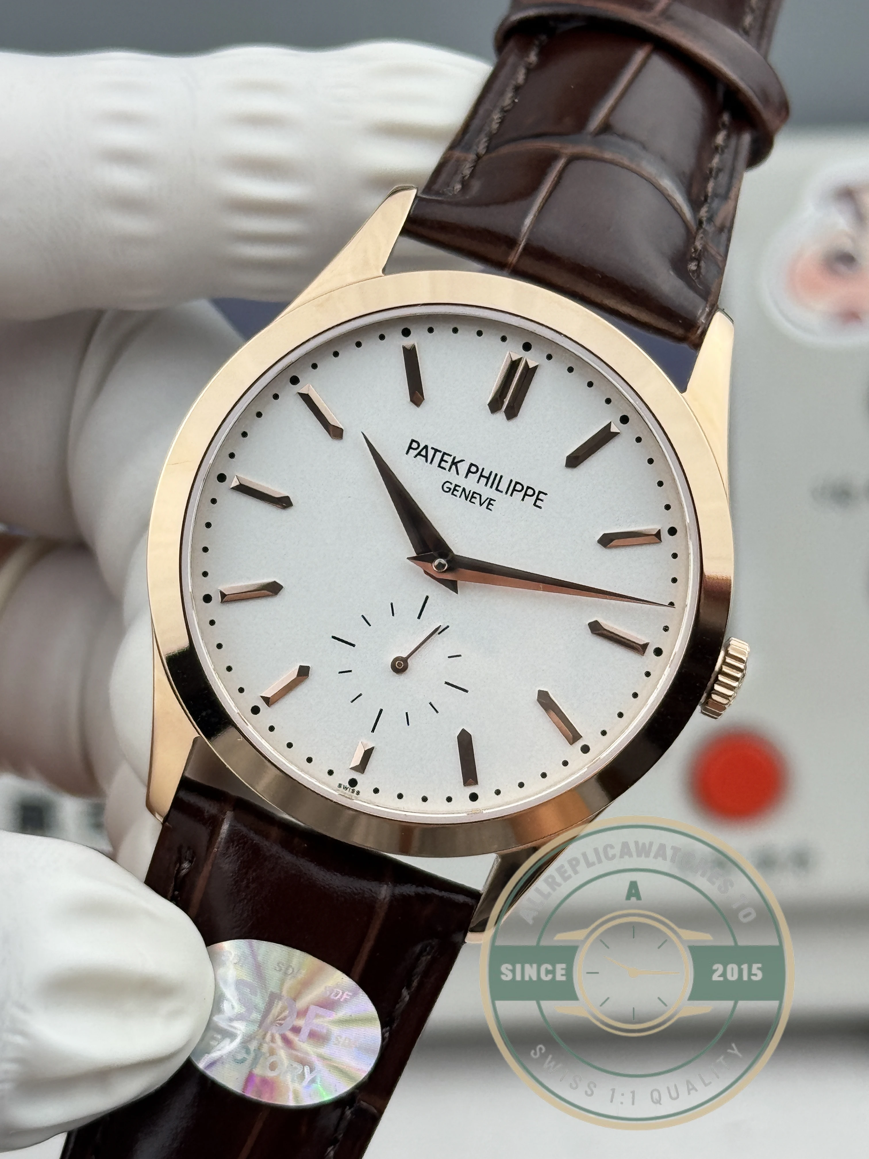 Replica Patek Philippe Calatrava 6196P-003 38mm Rose Gold, White Dial - Affordable Super Clone Watch