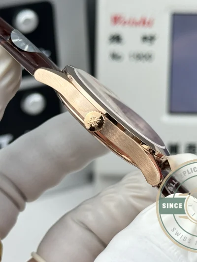 Replica Patek Philippe Calatrava 6196P-003 38mm Rose Gold, White Dial - Affordable Super Clone Watch