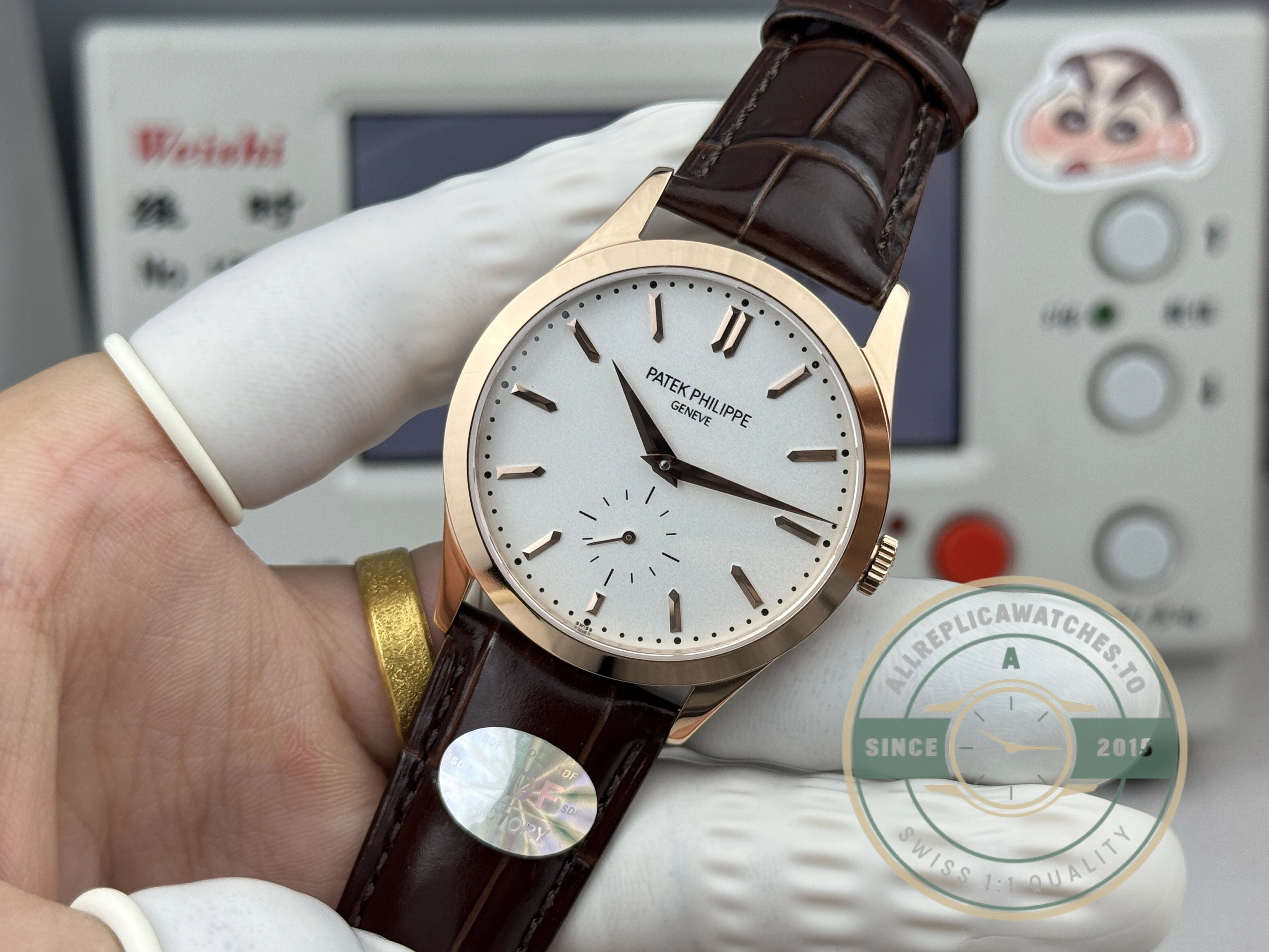 Replica Patek Philippe Calatrava 6196P-003 38mm Rose Gold, White Dial - High-Grade Replica Watch