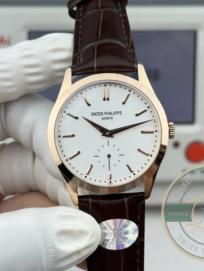 Replica Patek Philippe Calatrava 6196P-003 38mm Rose Gold, White Dial - 1:1 Swiss Replica Watch