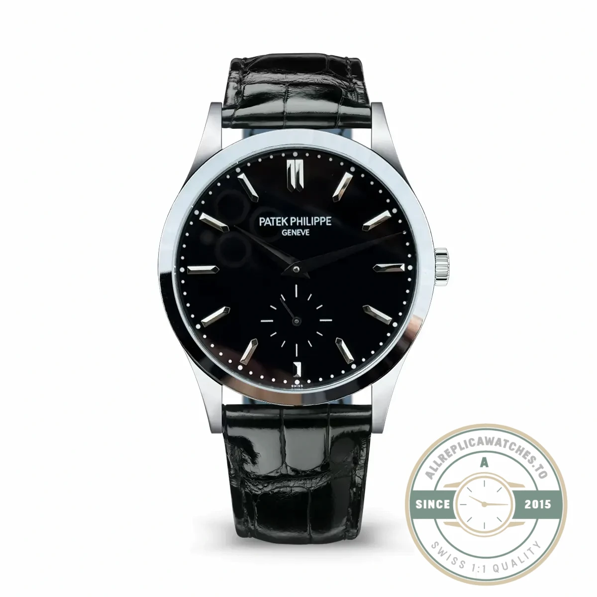 Replica Patek Philippe Calatrava 6196P-003 38mm White Gold, Black Dial - Factory Super Clone Watch