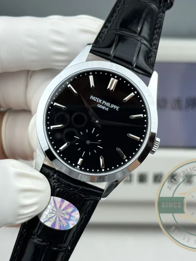 Replica Patek Philippe Calatrava 6196P-003 38mm White Gold, Black Dial - Best Quality Replica Watch