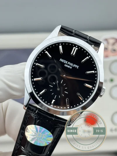 Replica Patek Philippe Calatrava 6196P-003 38mm White Gold, Black Dial - Swiss Movement Replica Watch
