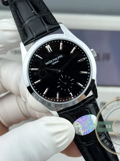 Replica Patek Philippe Calatrava 6196P-003 38mm White Gold, Black Dial - Swiss Movement Replica Watch