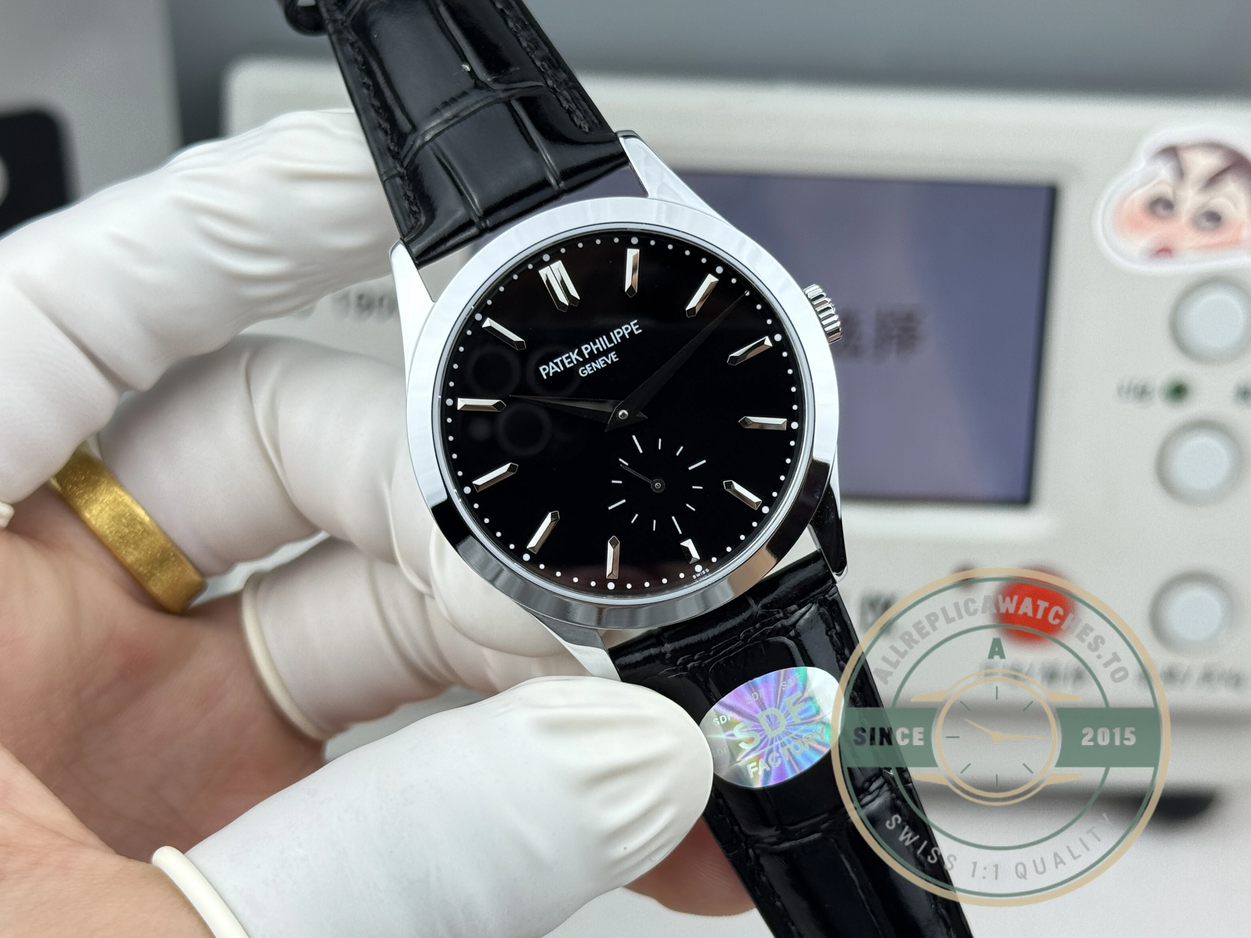 Replica Patek Philippe Calatrava 6196P-003 38mm White Gold, Black Dial - Swiss Movement Replica Watch