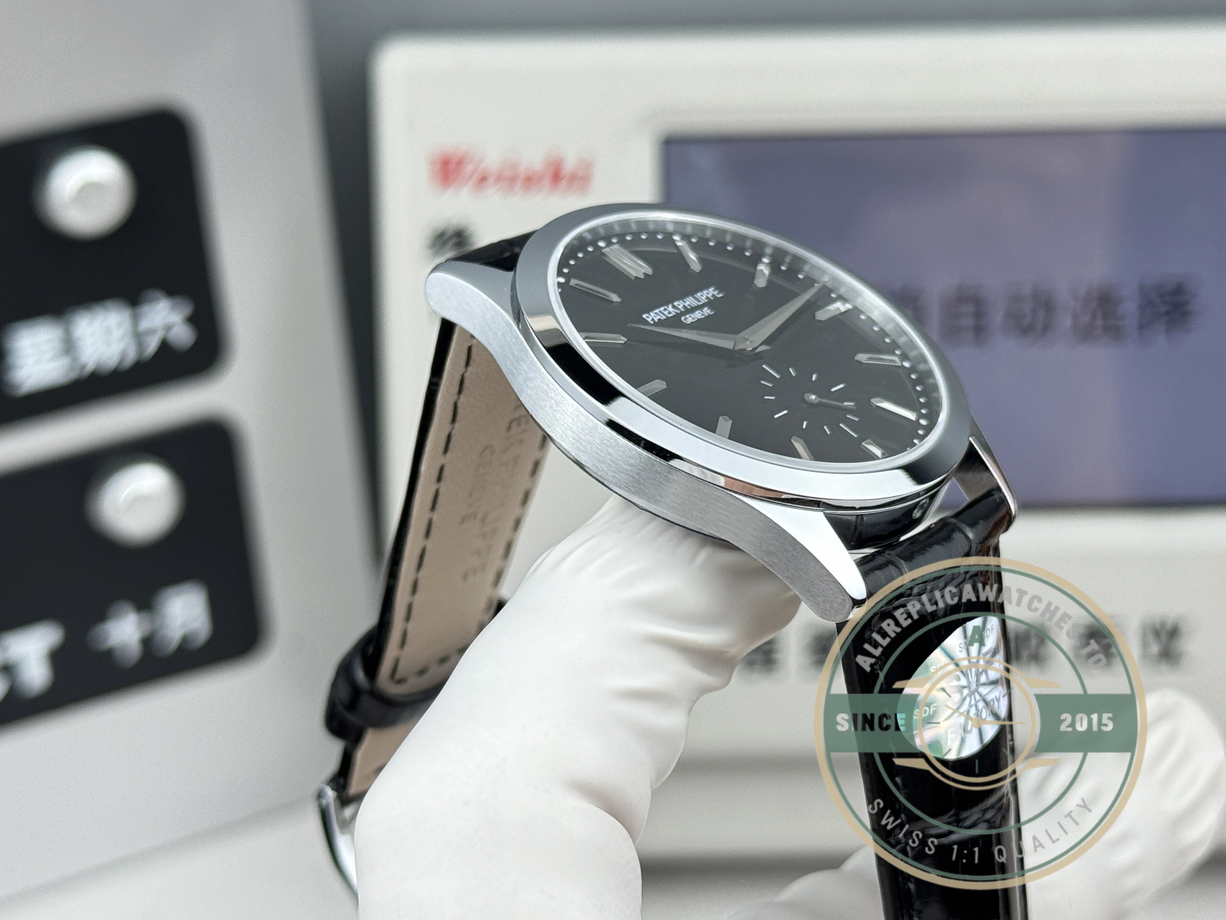 Replica Patek Philippe Calatrava 6196P-003 38mm White Gold, Black Dial - High-Grade Replica Watch