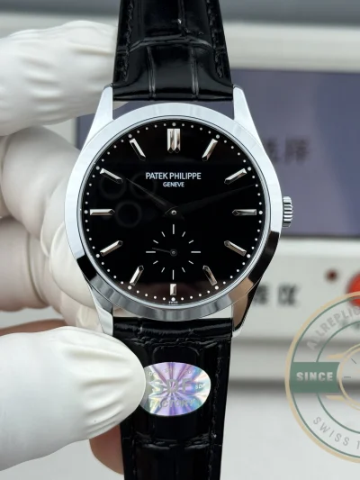 Replica Patek Philippe Calatrava 6196P-003 38mm White Gold, Black Dial - Affordable Luxury Replica Timepiece