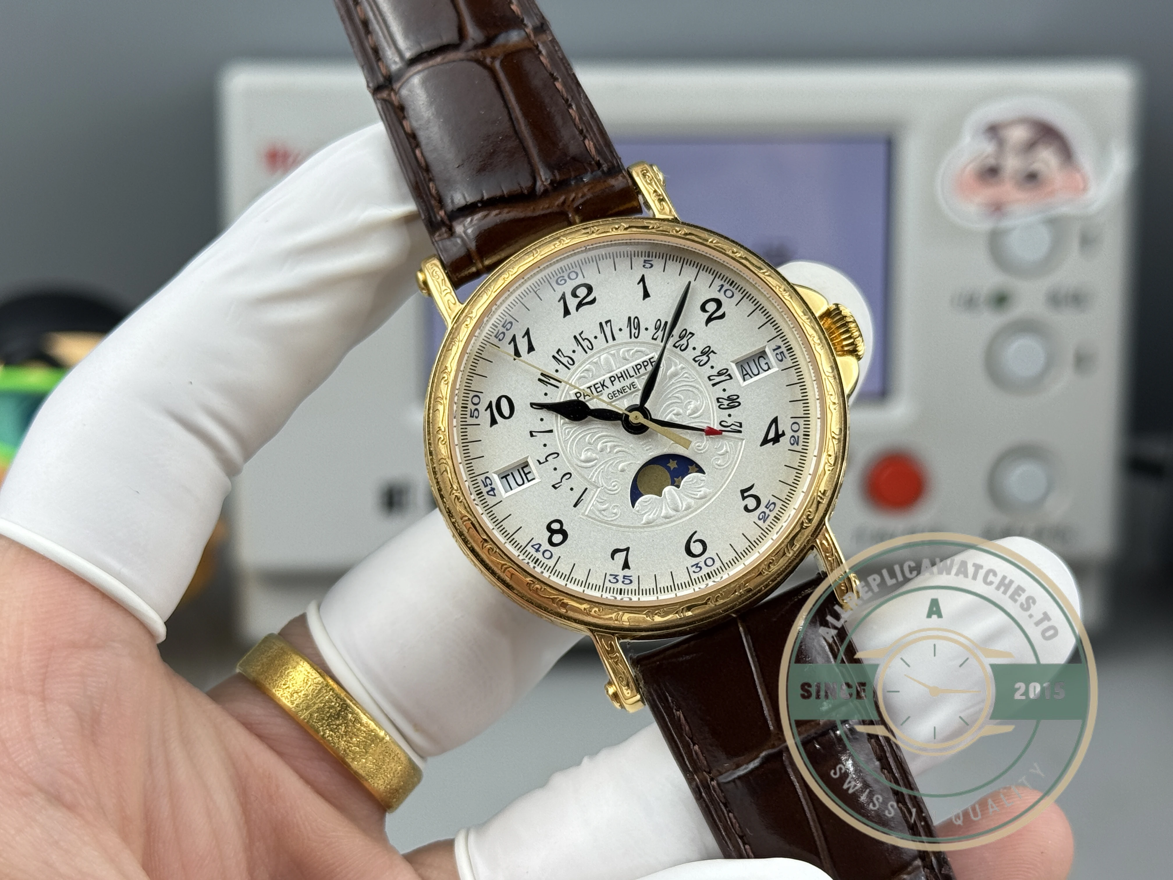 Replica Patek Philippe Grand Complication 5159 Yellow Gold Perpetual Calendar - Swiss Movement Replica Watch