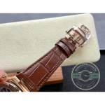 Replica Patek Philippe Nautilus 5980-1R Leather Strap 40.5mm Black Dial - Swiss Movement Replica Watch