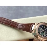 Replica Patek Philippe Nautilus 5980-1R Leather Strap 40.5mm Black Dial - 1:1 Swiss Replica Watch