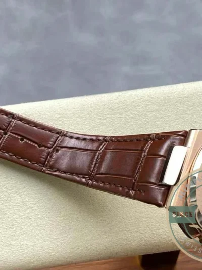 Replica Patek Philippe Nautilus 5980-1R Leather Strap 40.5mm Black Dial - 1:1 Swiss Replica Watch