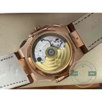 Replica Patek Philippe Nautilus 5980-1R Leather Strap 40.5mm Black Dial - Affordable Super Clone Watch