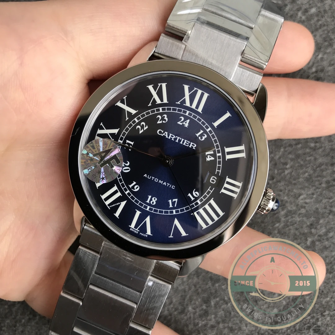 Replica Ronde Solo Croisière De Cartier Blue Dial WSRN0023 - Premium Super Clone Watch