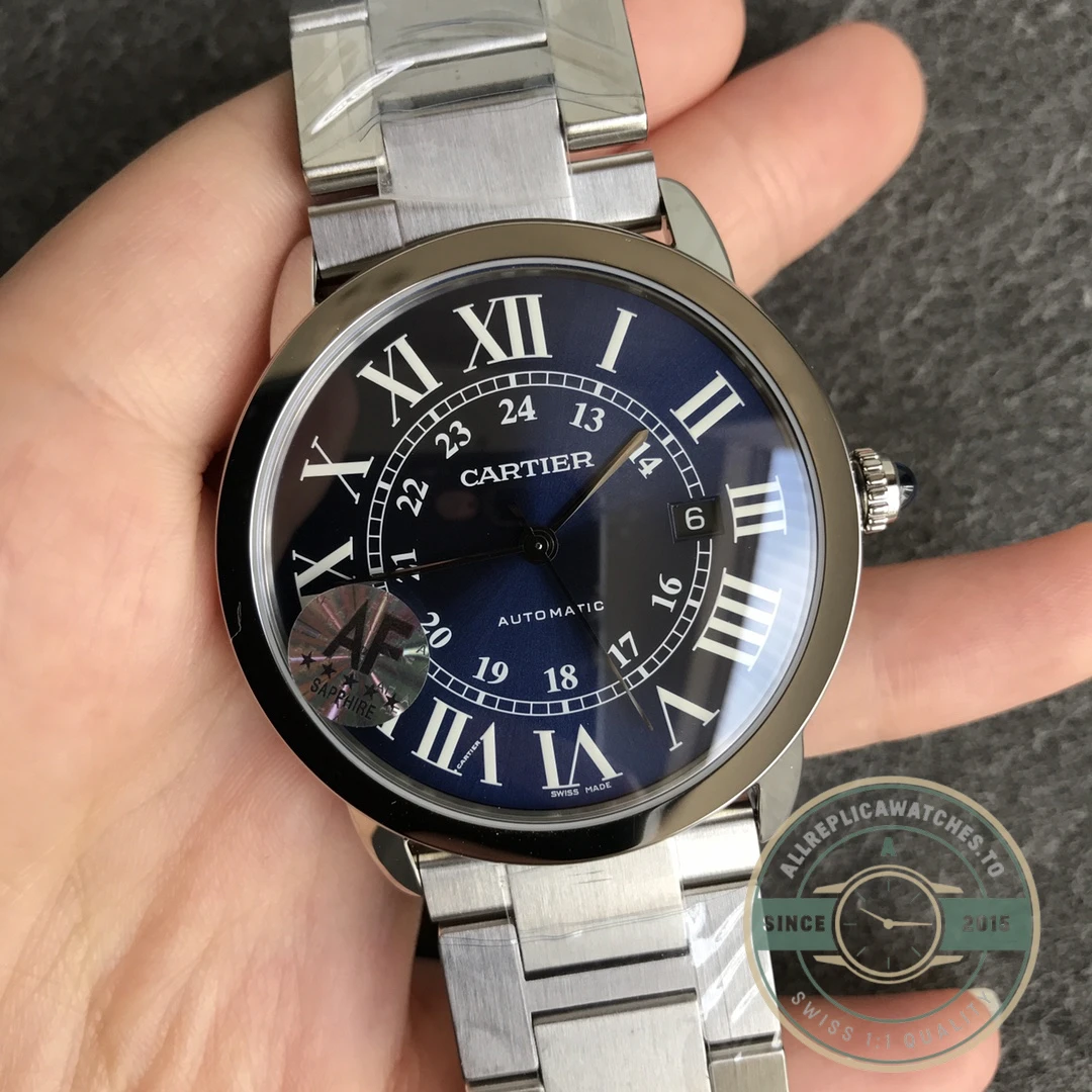 Replica Ronde Solo Croisière De Cartier Blue Dial WSRN0023 - Premium Super Clone Watch