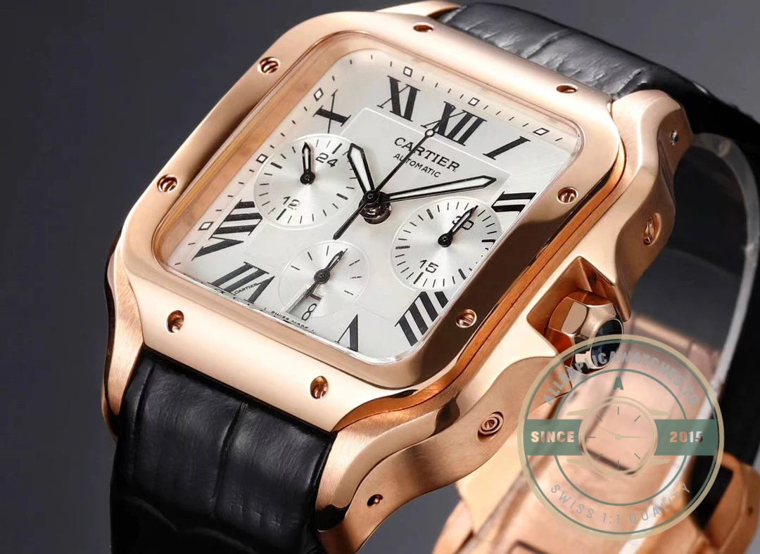 Replica Santos de Cartier 43.3mm Rose Gold WGSA0017 - Premium Super Clone Watch