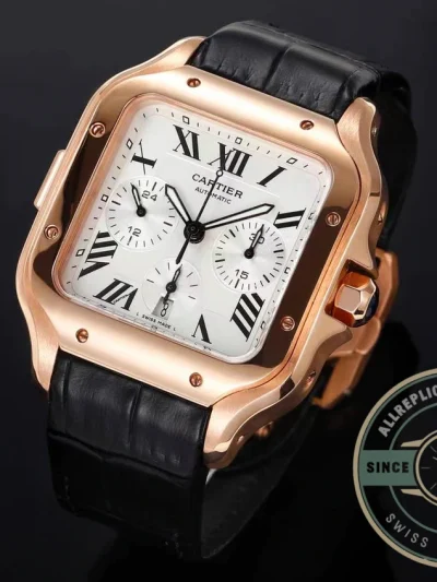 Replica Santos de Cartier 43.3mm Rose Gold WGSA0017 - Affordable Luxury Replica Timepiece