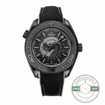Superclone Omega Seamaster Planet Ocean 215.92.46.22.01.007 in black ceramic with a black dial