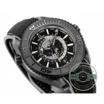 Superclone Omega Planet Ocean luminous markers lifting the black dial out of its own darkness