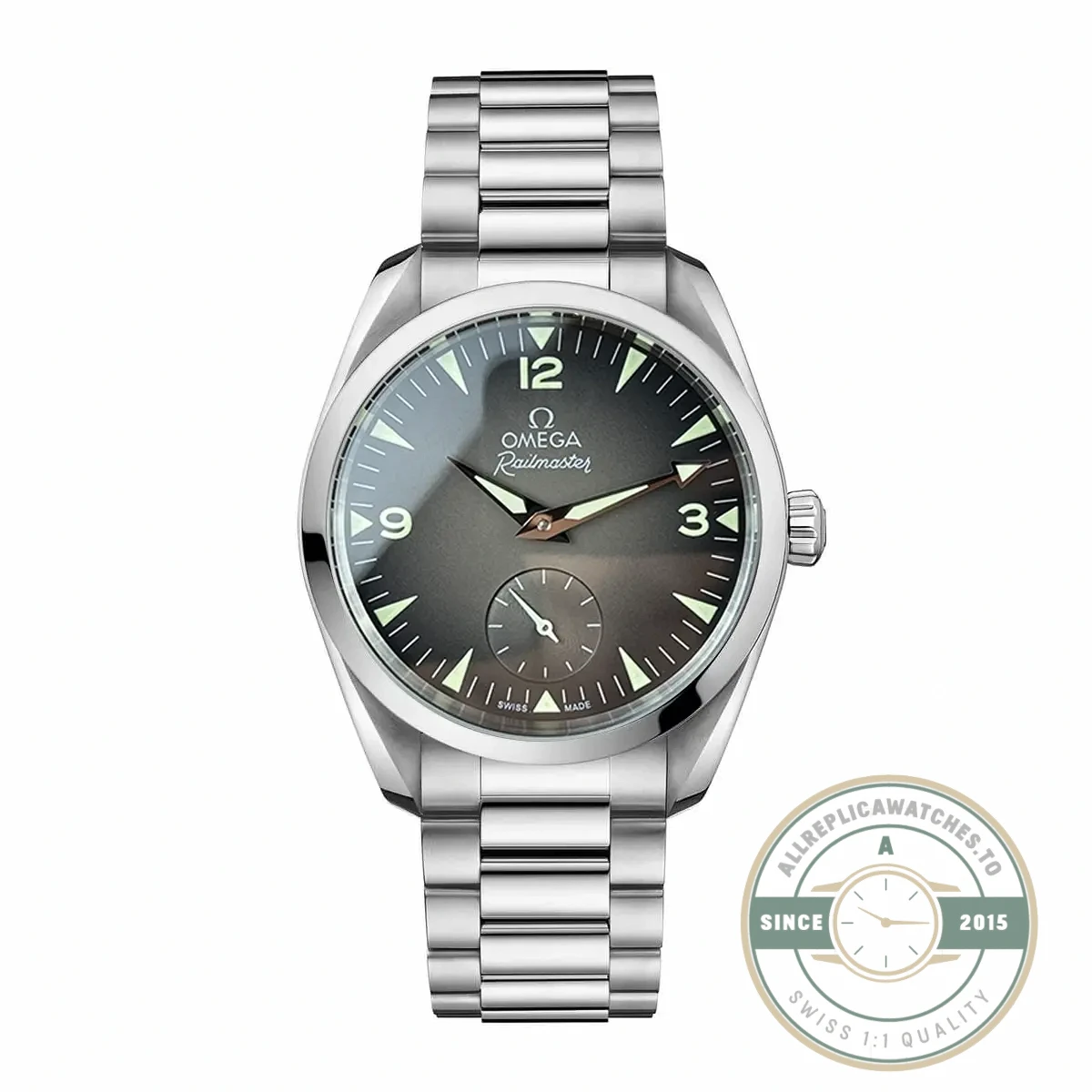 Replica Seamaster Railmaster 38mm 235.12.38.20.13.001 Grey Dial - Luxury Replica Watch
