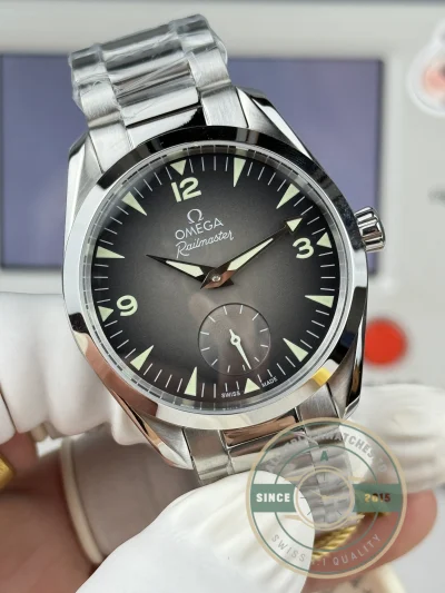 Replica Seamaster Railmaster 38mm 235.12.38.20.13.001 Grey Dial - Budget Luxury Replica Watch
