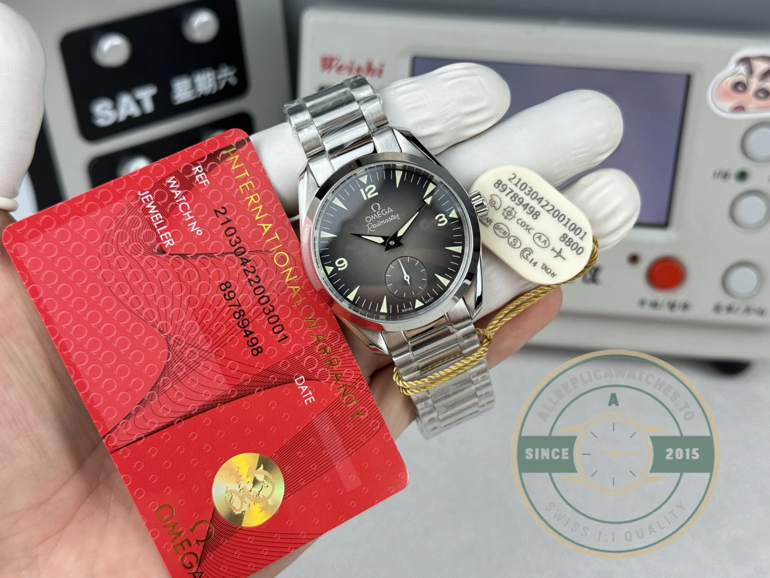Replica Seamaster Railmaster 38mm 235.12.38.20.13.001 Grey Dial - Luxury Replica Watch