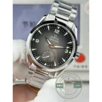 Replica Omega Railmaster steel bracelet with brushed centre links between polished outer links