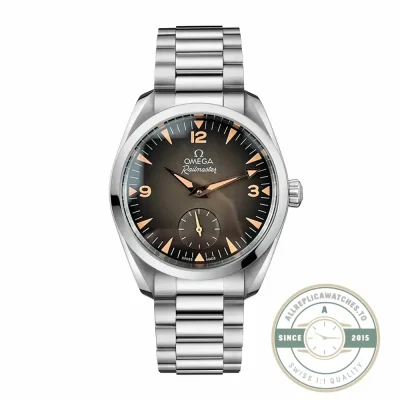 Superclone Omega Seamaster Railmaster 235.16.38.20.13.004 with vertically brushed brown dial