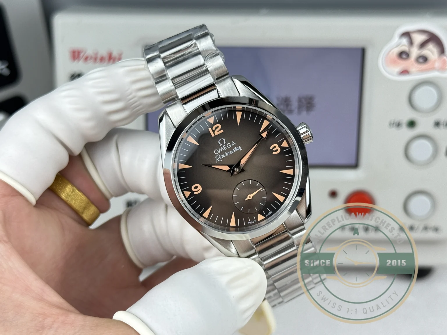 Replica Seamaster Railmaster 38mm 235.16.38.20.13.004 Brown Dial - Premium Super Clone Watch