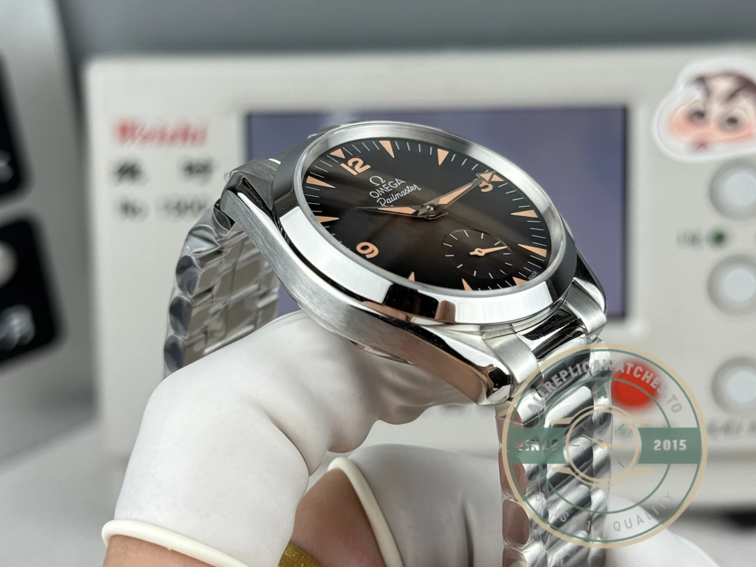 Replica Seamaster Railmaster 38mm 235.16.38.20.13.004 Brown Dial - Budget Luxury Replica Watch