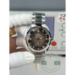Superclone Omega Railmaster applied indices giving the brown dial surface measurable depth