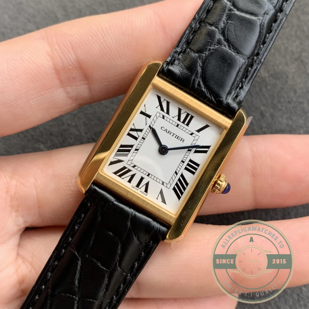 Replica Tank Cartier Solo Yellow Gold W1018855 - 1:1 Swiss Replica Watch