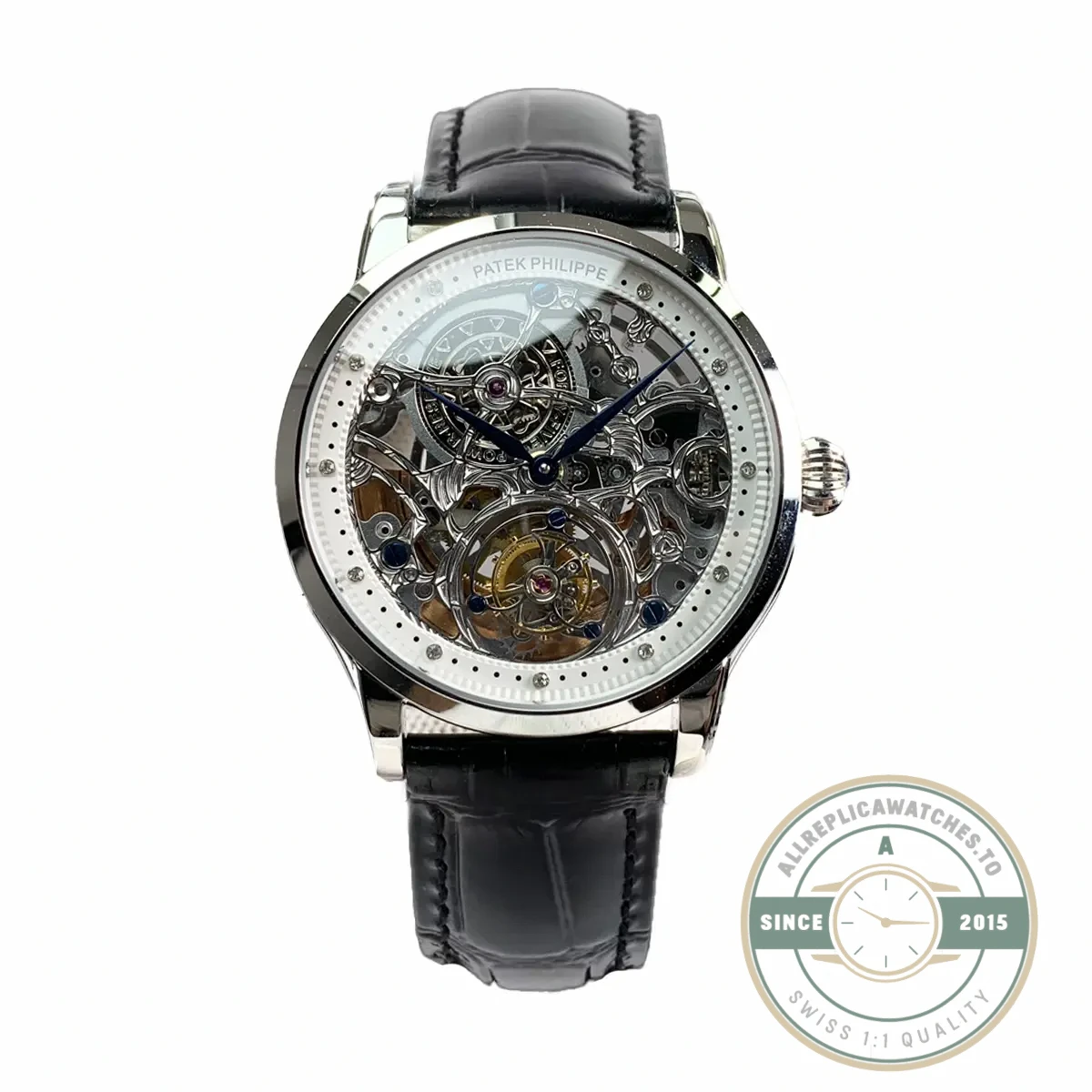 Super Clone Patek Philippe 5104P White Gold Skeleton Tourbillon - Affordable Super Clone Watch