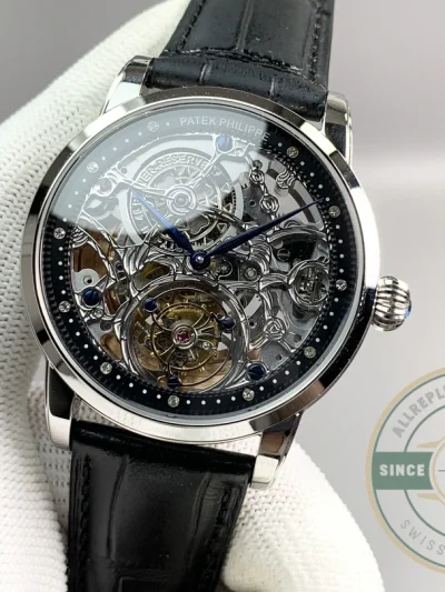 Super Clone Patek Philippe 5104P White Gold Skeleton Tourbillon - Affordable Luxury Replica Timepiece