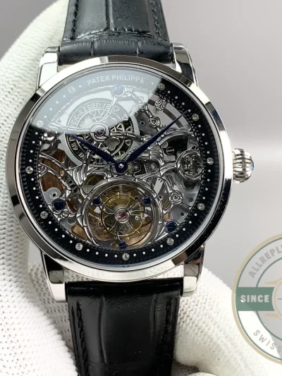 Super Clone Patek Philippe 5104P White Gold Skeleton Tourbillon - Top-Tier Swiss Replica Watch
