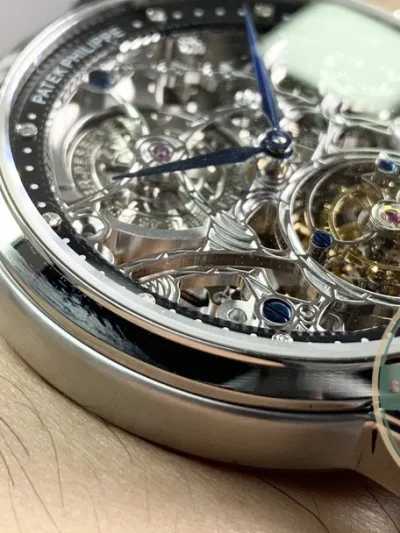Super Clone Patek Philippe 5104P White Gold Skeleton Tourbillon - Affordable Super Clone Watch