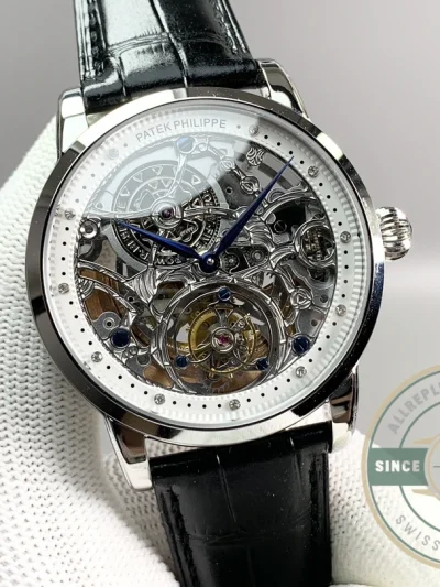 Super Clone Patek Philippe 5104P White Gold Skeleton Tourbillon - Luxury Replica Watch