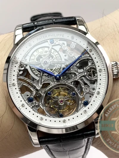 Super Clone Patek Philippe 5104P White Gold Skeleton Tourbillon - Premium Super Clone Watch