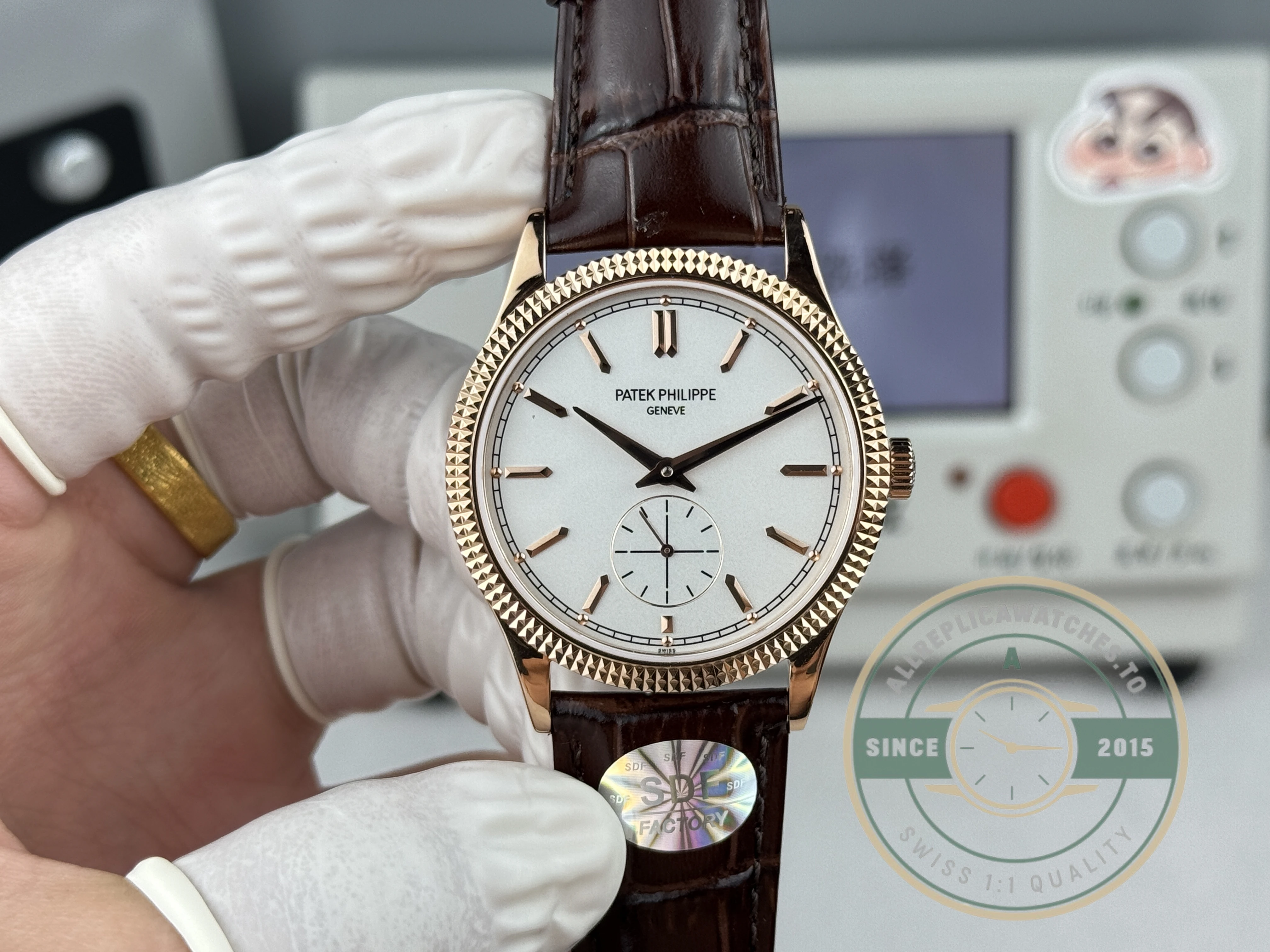 Superclone Calatrava Patek 6119R-001 Rose Gold 39mm Dial - Best Quality Replica Watch