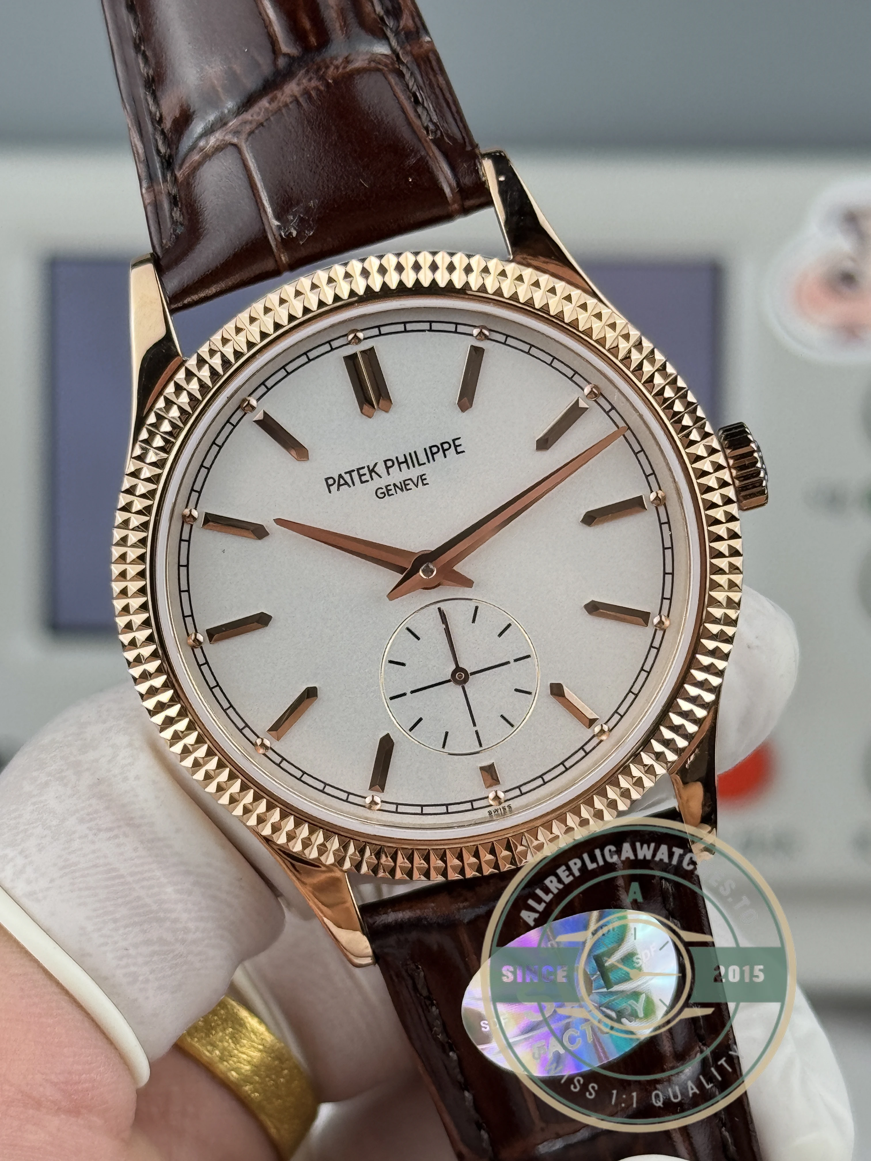 Superclone Calatrava Patek 6119R-001 Rose Gold 39mm Dial - Best Quality Replica Watch