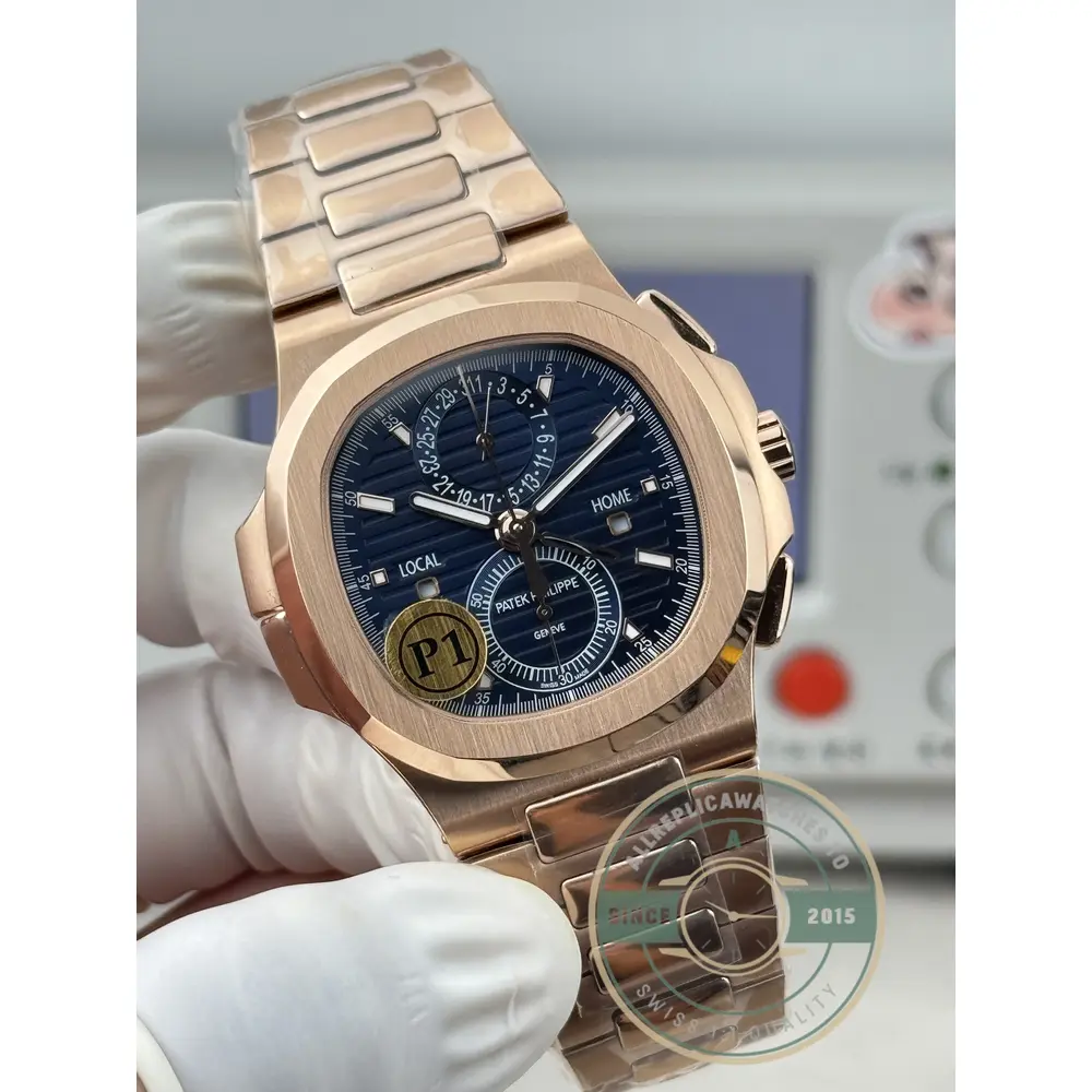 Superclone Nautilus 5990R-001 Travel Time 40.5mm Blue Dial - Top-Tier Swiss Replica Watch
