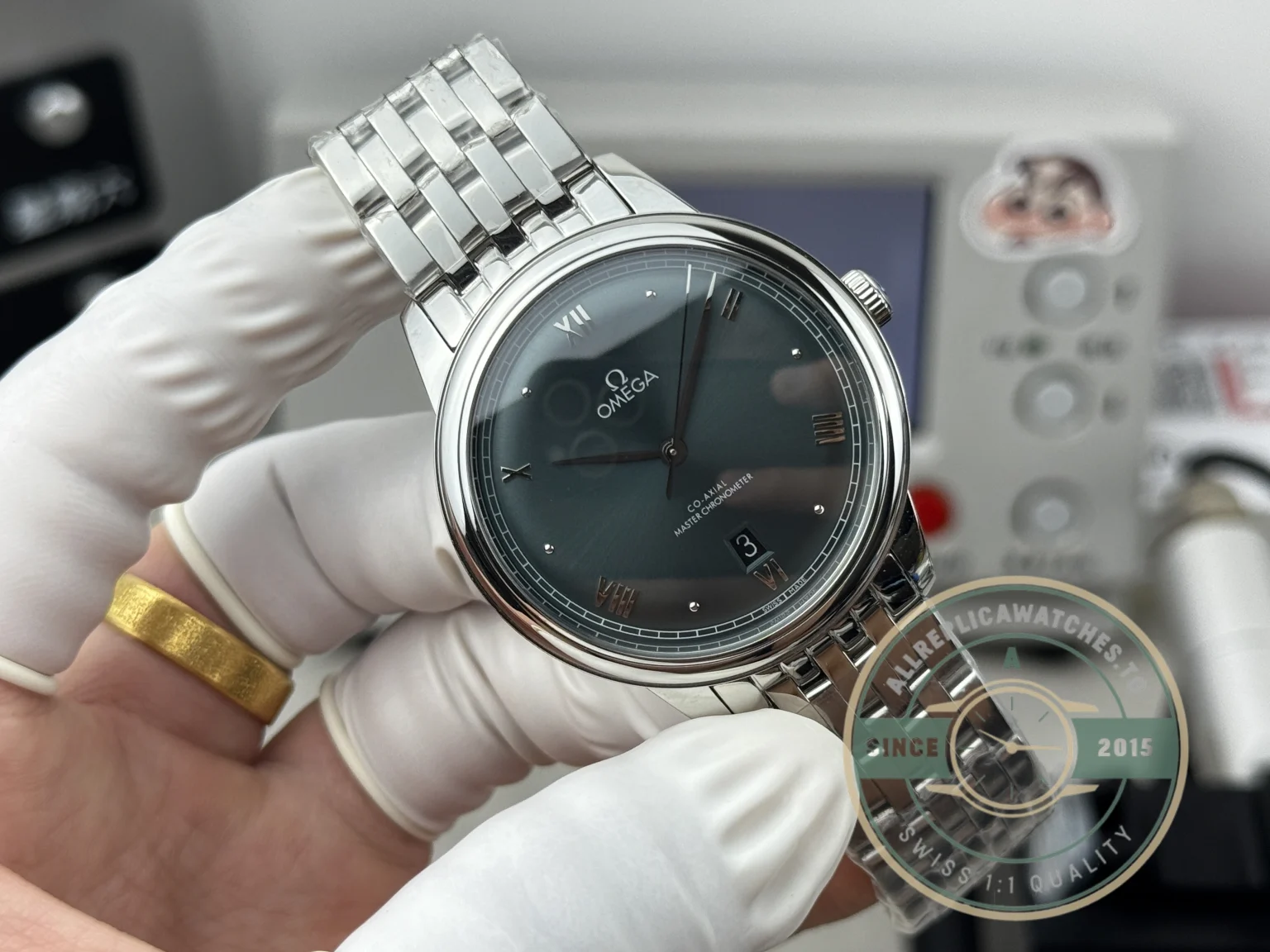 Superclone Omega De Ville Prestige 40 mm, Green Dial 434.10.40.20.10.001 - Luxury Replica Watch