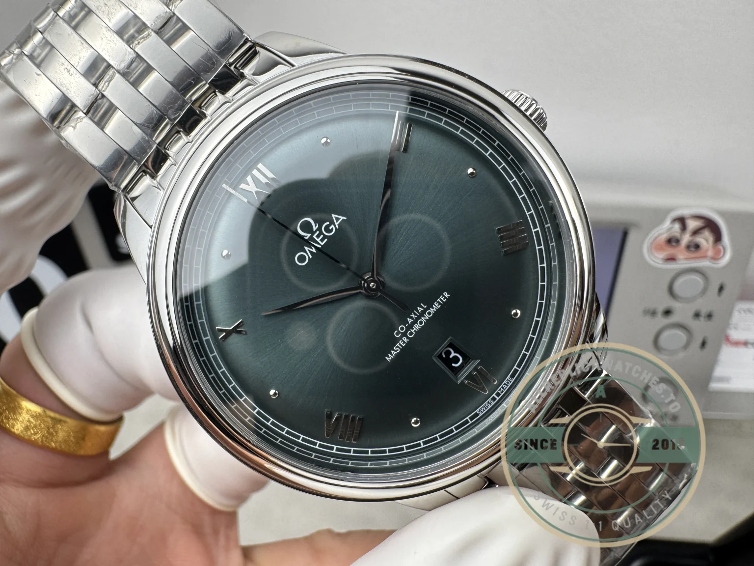 Superclone Omega De Ville Prestige 40 mm, Green Dial 434.10.40.20.10.001 - Luxury Replica Watch