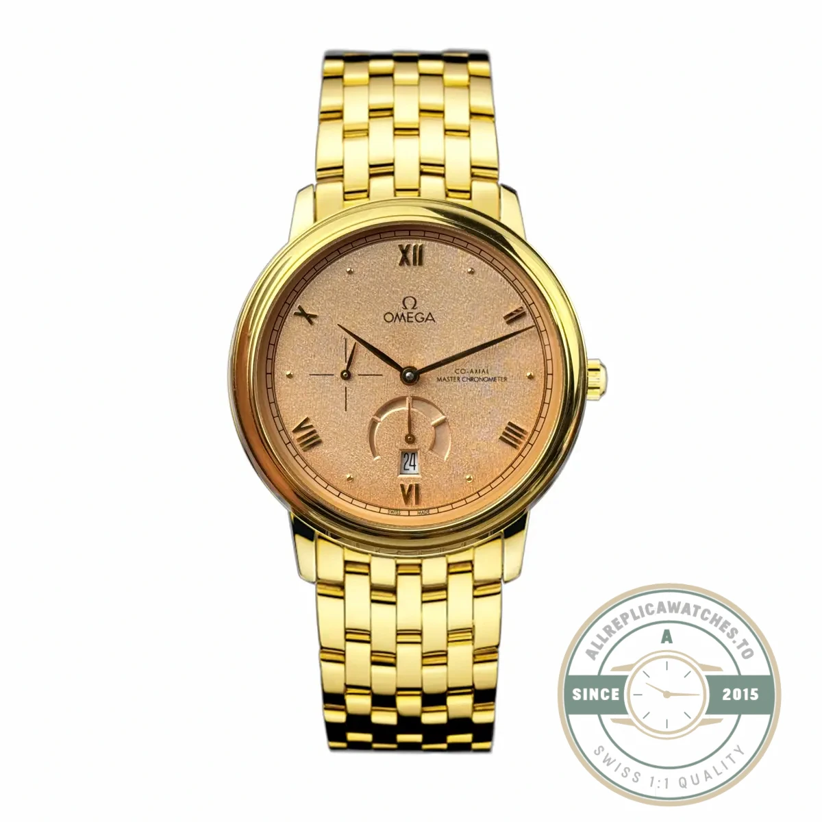 Superclone Omega De Ville Prestige 40mm, Yellow Gold, 434.20.41.21.09.001 - Swiss Movement Replica Watch
