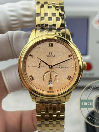Superclone Omega De Ville Prestige 40mm, Yellow Gold, 434.20.41.21.09.001 - Luxury Replica Watch