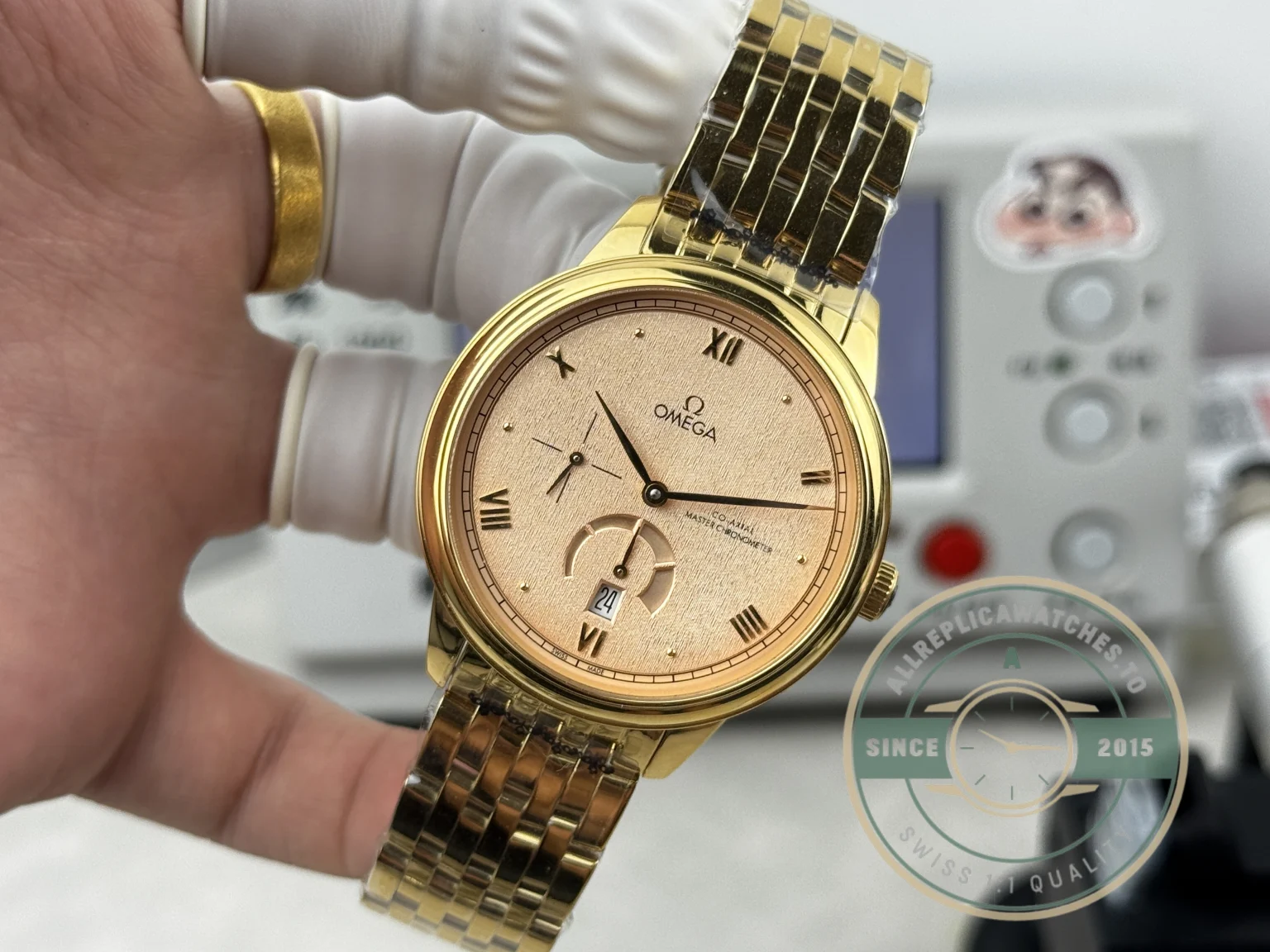 Superclone Omega De Ville Prestige 40mm, Yellow Gold, 434.20.41.21.09.001 - Budget Luxury Replica Watch