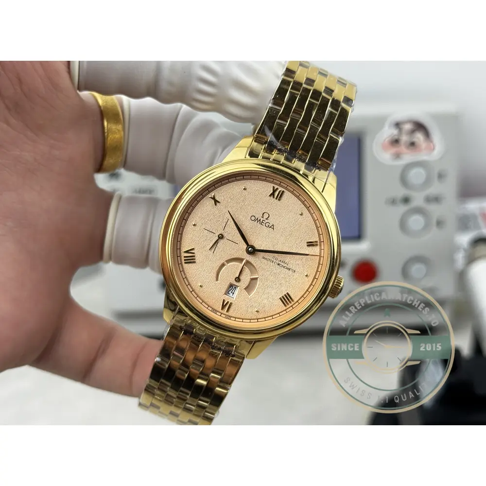 Superclone Omega De Ville Prestige 40mm, Yellow Gold, 434.20.41.21.09.001 - Budget Luxury Replica Watch