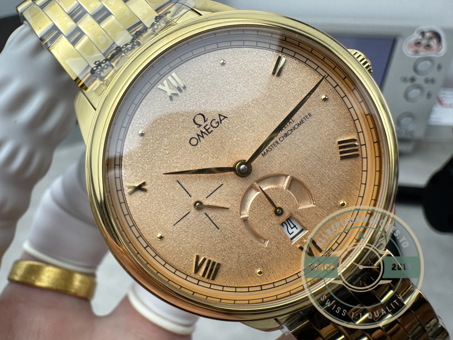 Superclone Omega De Ville Prestige 40mm, Yellow Gold, 434.20.41.21.09.001 - Budget Luxury Replica Watch