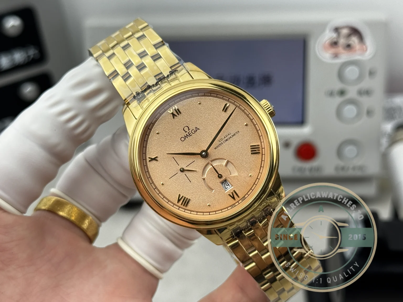 Superclone Omega De Ville Prestige 40mm, Yellow Gold, 434.20.41.21.09.001 - Swiss-Made Clone Watch